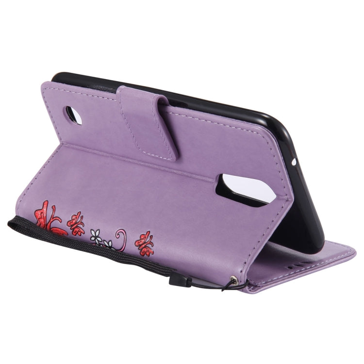 For LG K10 (2017) (US Version) Painted Butterfly Pattern Horizontal Flip Leather Case with Holder & Card Slots & Wallet & Lanyard