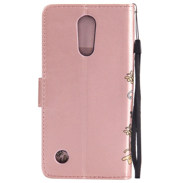 For LG K10 (2017) (US Version) Painted Butterfly Pattern Horizontal Flip Leather Case with Holder & Card Slots & Wallet & Lanyard
