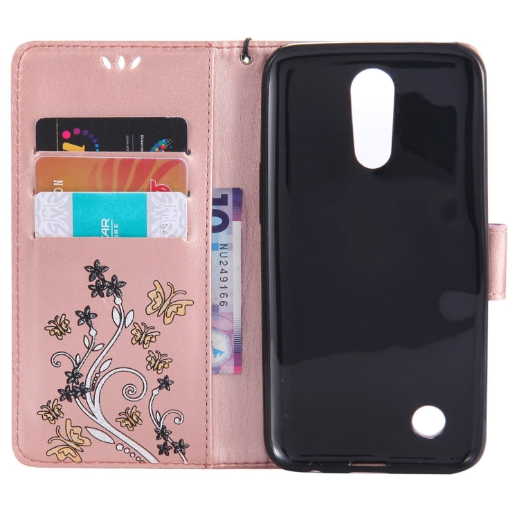 For LG K10 (2017) (US Version) Painted Butterfly Pattern Horizontal Flip Leather Case with Holder & Card Slots & Wallet & Lanyard
