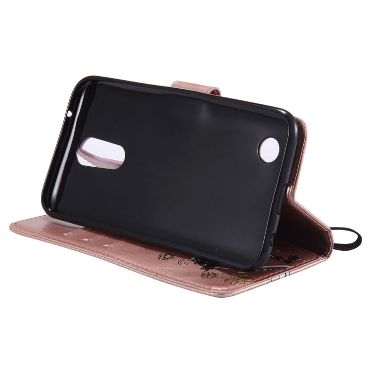 For LG K10 (2017) (US Version) Painted Butterfly Pattern Horizontal Flip Leather Case with Holder & Card Slots & Wallet & Lanyard