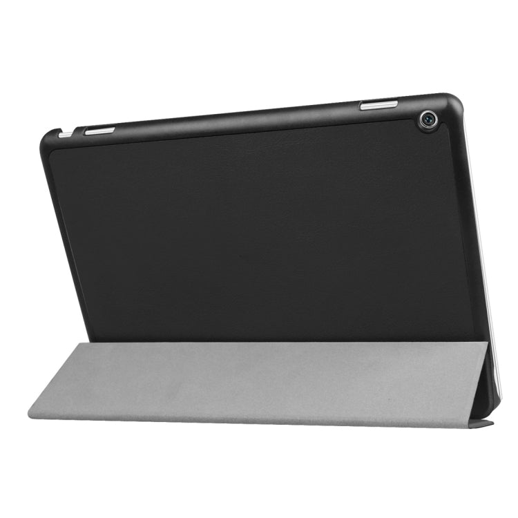 For Huawei  MediaPad M3 Lite 10 Custer Texture Horizontal Flip Leather Case with 3-folding Holder & Sleep / Wake-up