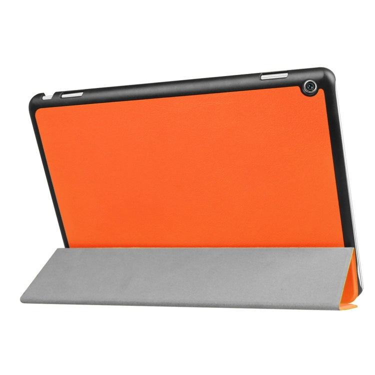 For Huawei  MediaPad M3 Lite 10 Custer Texture Horizontal Flip Leather Case with 3-folding Holder & Sleep / Wake-up