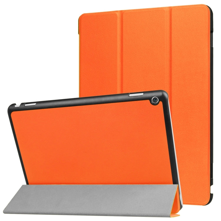 For Huawei  MediaPad M3 Lite 10 Custer Texture Horizontal Flip Leather Case with 3-folding Holder & Sleep / Wake-up