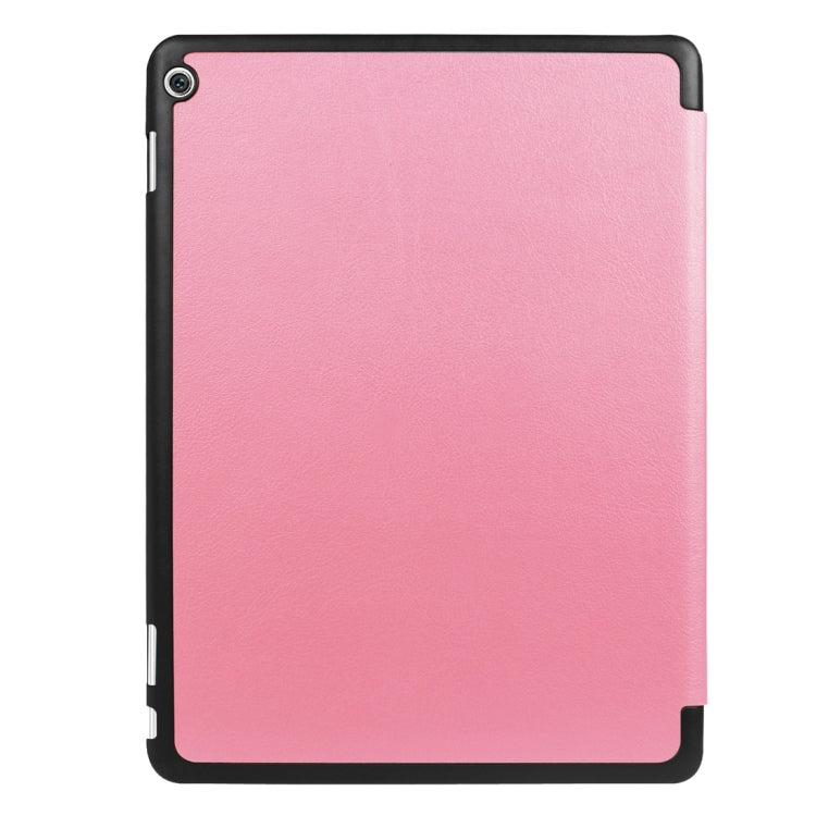 For Huawei  MediaPad M3 Lite 10 Custer Texture Horizontal Flip Leather Case with 3-folding Holder & Sleep / Wake-up