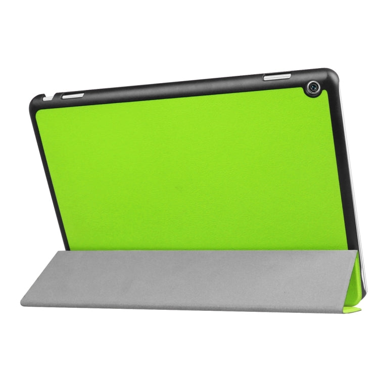 For Huawei  MediaPad M3 Lite 10 Custer Texture Horizontal Flip Leather Case with 3-folding Holder & Sleep / Wake-up