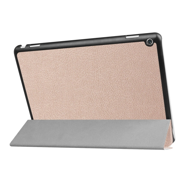 For Huawei  MediaPad M3 Lite 10 Custer Texture Horizontal Flip Leather Case with 3-folding Holder & Sleep / Wake-up