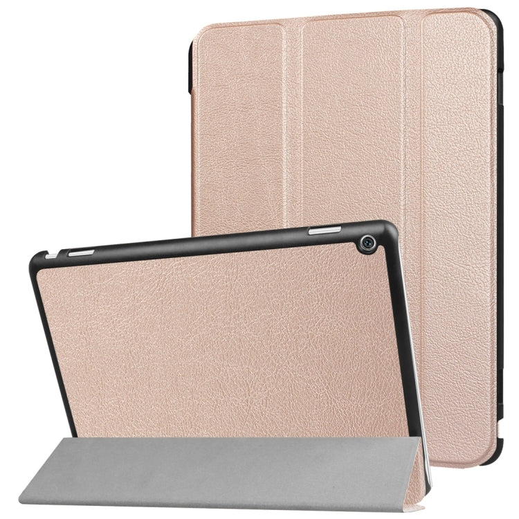 For Huawei  MediaPad M3 Lite 10 Custer Texture Horizontal Flip Leather Case with 3-folding Holder & Sleep / Wake-up