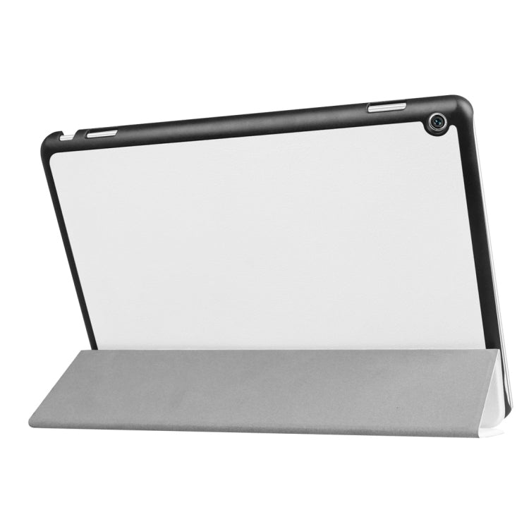 For Huawei  MediaPad M3 Lite 10 Custer Texture Horizontal Flip Leather Case with 3-folding Holder & Sleep / Wake-up
