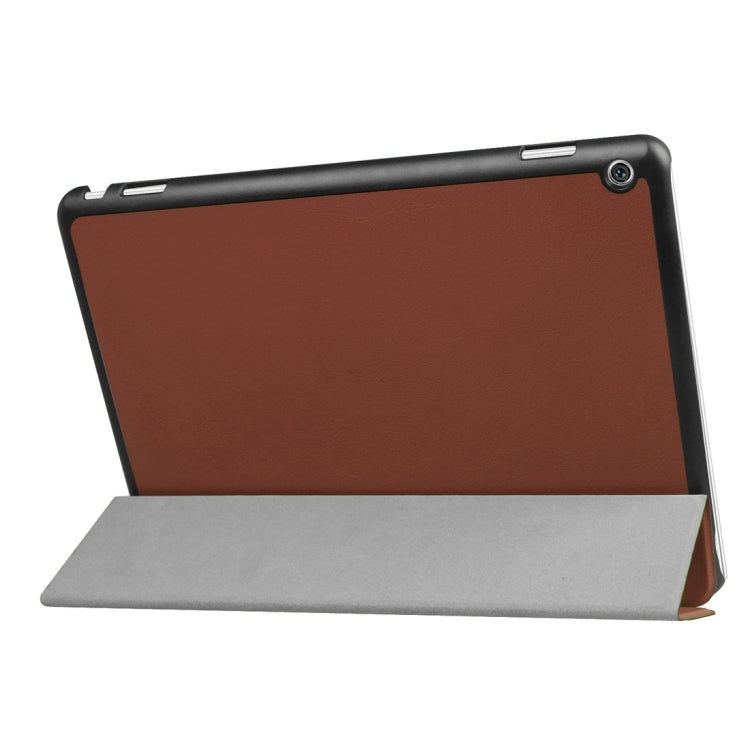 For Huawei  MediaPad M3 Lite 10 Custer Texture Horizontal Flip Leather Case with 3-folding Holder & Sleep / Wake-up