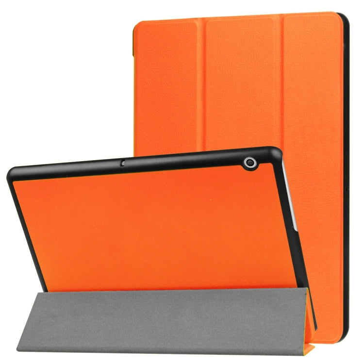 For Huawei  MediaPad T3 10 Custer Texture Horizontal Flip Leather Case with Three-folding Holder