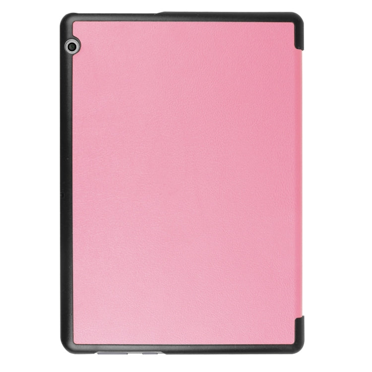 For Huawei  MediaPad T3 10 Custer Texture Horizontal Flip Leather Case with Three-folding Holder