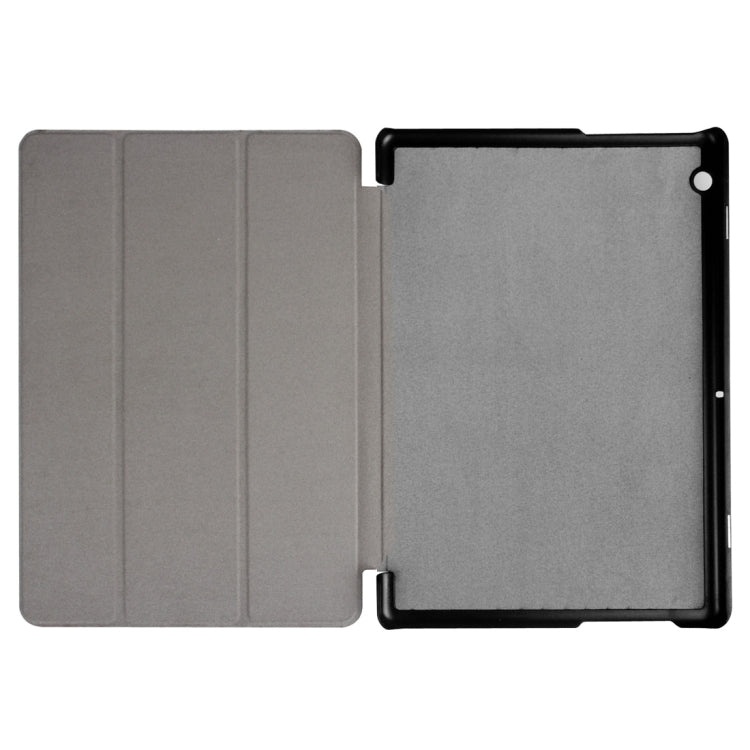 For Huawei  MediaPad T3 10 Custer Texture Horizontal Flip Leather Case with Three-folding Holder