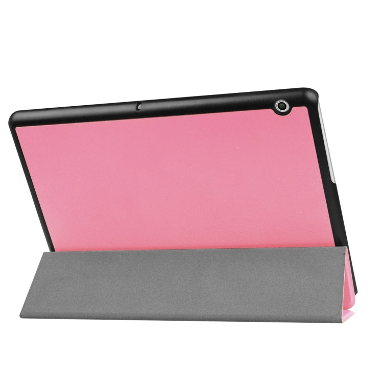 For Huawei  MediaPad T3 10 Custer Texture Horizontal Flip Leather Case with Three-folding Holder