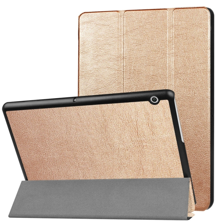 For Huawei  MediaPad T3 10 Custer Texture Horizontal Flip Leather Case with Three-folding Holder