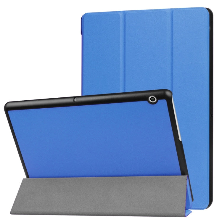 For Huawei  MediaPad T3 10 Custer Texture Horizontal Flip Leather Case with Three-folding Holder