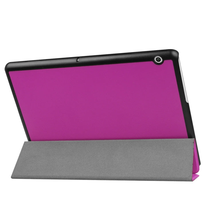 For Huawei  MediaPad T3 10 Custer Texture Horizontal Flip Leather Case with Three-folding Holder