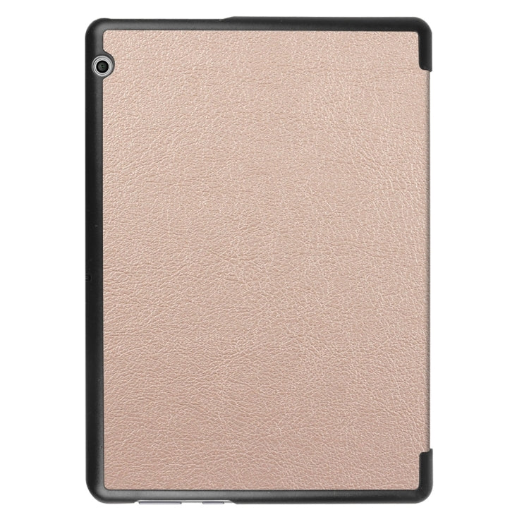 For Huawei  MediaPad T3 10 Custer Texture Horizontal Flip Leather Case with Three-folding Holder