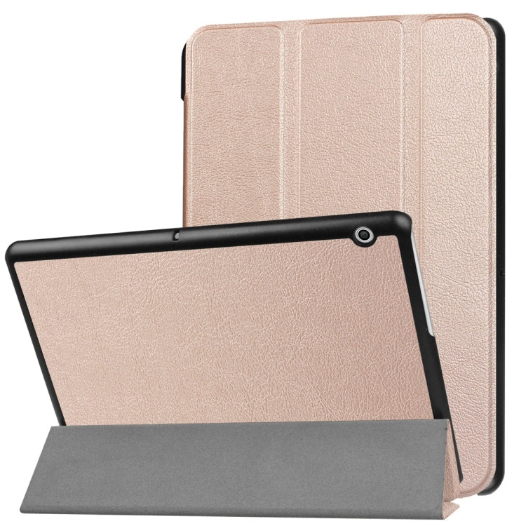 For Huawei  MediaPad T3 10 Custer Texture Horizontal Flip Leather Case with Three-folding Holder