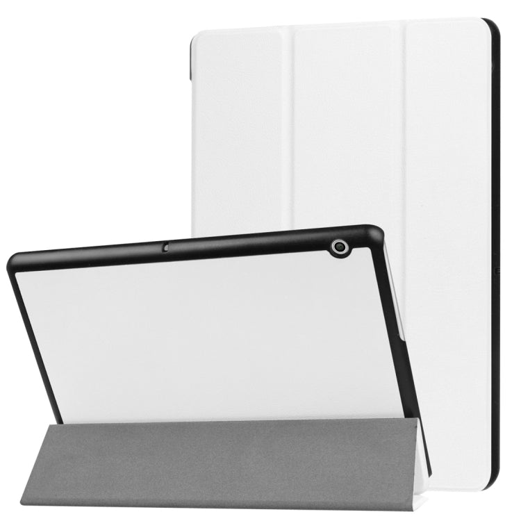 For Huawei  MediaPad T3 10 Custer Texture Horizontal Flip Leather Case with Three-folding Holder