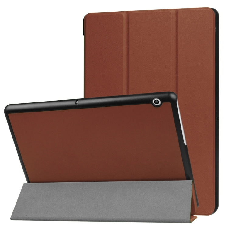 For Huawei  MediaPad T3 10 Custer Texture Horizontal Flip Leather Case with Three-folding Holder