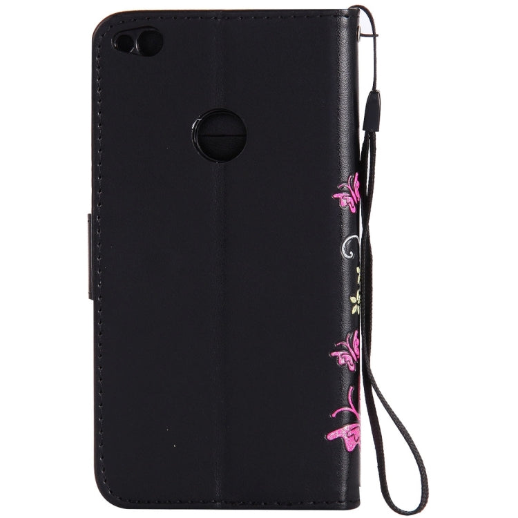 For Huawei  P8 Lite (2017) Painted Butterfly Pattern Horizontal Flip Leather Case with Holder & Card Slots & Wallet & Lanyard