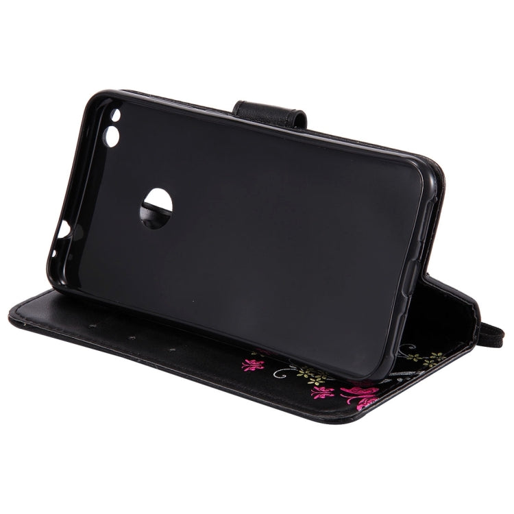 For Huawei  P8 Lite (2017) Painted Butterfly Pattern Horizontal Flip Leather Case with Holder & Card Slots & Wallet & Lanyard