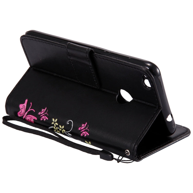 For Huawei  P8 Lite (2017) Painted Butterfly Pattern Horizontal Flip Leather Case with Holder & Card Slots & Wallet & Lanyard