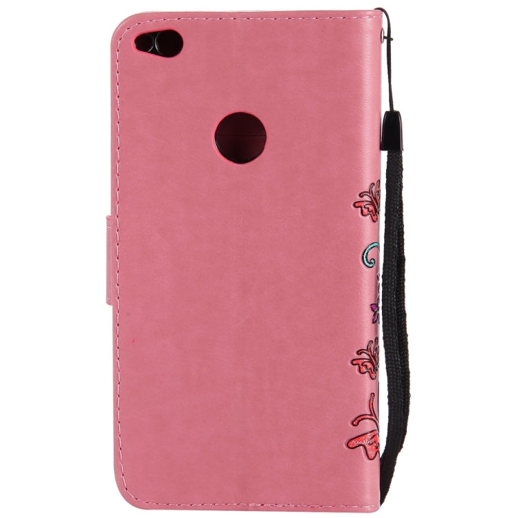 For Huawei  P8 Lite (2017) Painted Butterfly Pattern Horizontal Flip Leather Case with Holder & Card Slots & Wallet & Lanyard