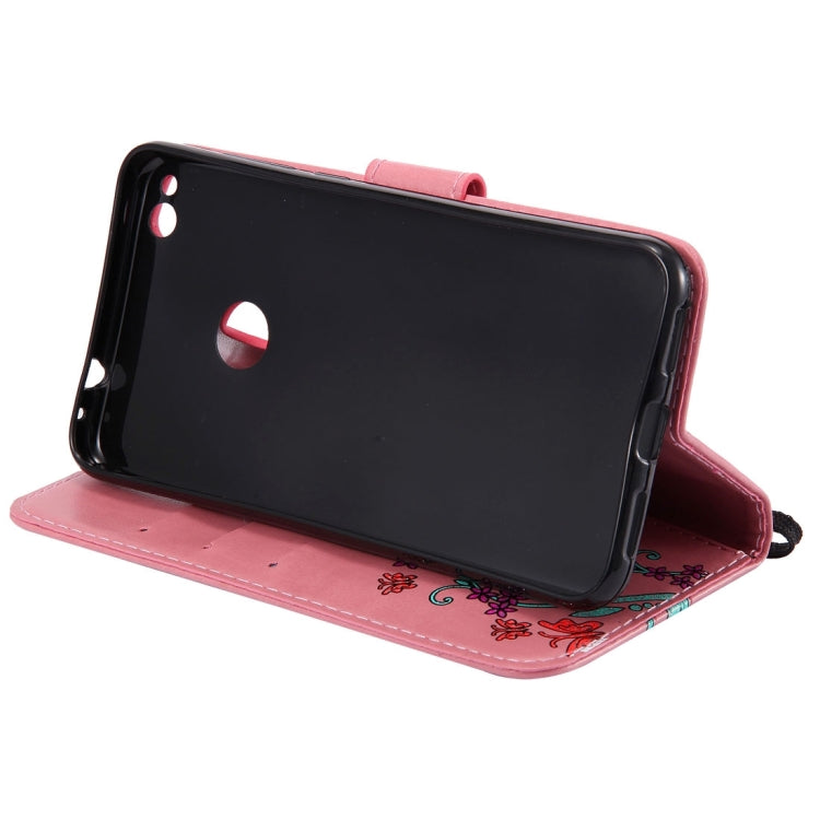 For Huawei  P8 Lite (2017) Painted Butterfly Pattern Horizontal Flip Leather Case with Holder & Card Slots & Wallet & Lanyard