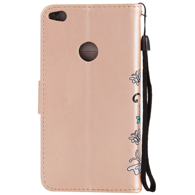 For Huawei  P8 Lite (2017) Painted Butterfly Pattern Horizontal Flip Leather Case with Holder & Card Slots & Wallet & Lanyard