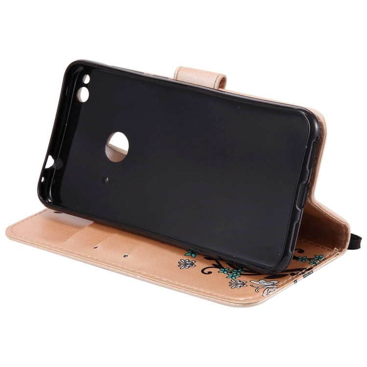 For Huawei  P8 Lite (2017) Painted Butterfly Pattern Horizontal Flip Leather Case with Holder & Card Slots & Wallet & Lanyard