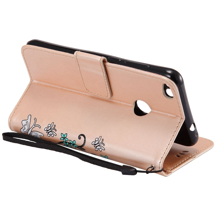 For Huawei  P8 Lite (2017) Painted Butterfly Pattern Horizontal Flip Leather Case with Holder & Card Slots & Wallet & Lanyard