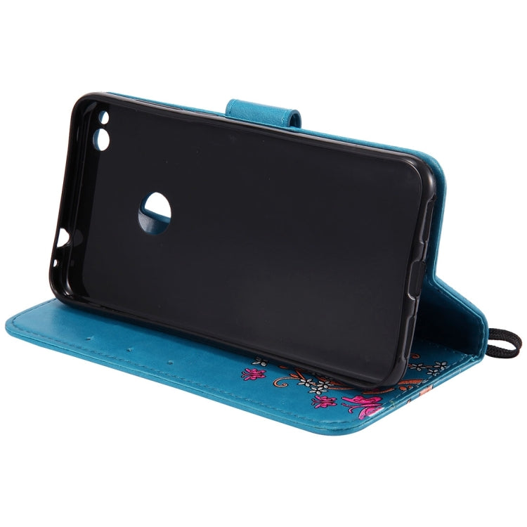 For Huawei  P8 Lite (2017) Painted Butterfly Pattern Horizontal Flip Leather Case with Holder & Card Slots & Wallet & Lanyard