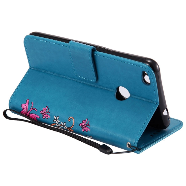 For Huawei  P8 Lite (2017) Painted Butterfly Pattern Horizontal Flip Leather Case with Holder & Card Slots & Wallet & Lanyard