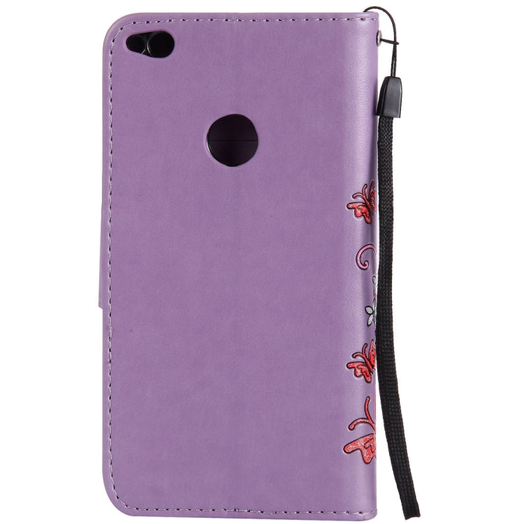 For Huawei  P8 Lite (2017) Painted Butterfly Pattern Horizontal Flip Leather Case with Holder & Card Slots & Wallet & Lanyard