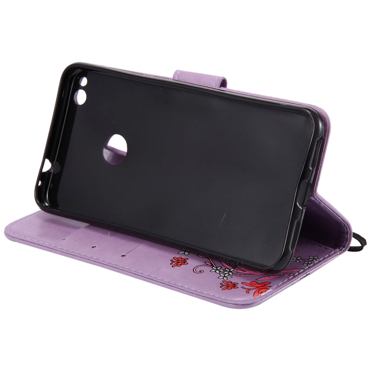 For Huawei  P8 Lite (2017) Painted Butterfly Pattern Horizontal Flip Leather Case with Holder & Card Slots & Wallet & Lanyard