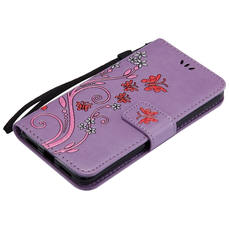 For Huawei  P8 Lite (2017) Painted Butterfly Pattern Horizontal Flip Leather Case with Holder & Card Slots & Wallet & Lanyard