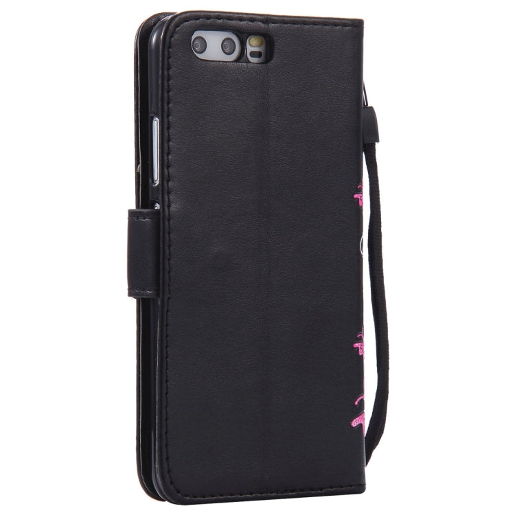 For Huawei  P10 Painted Butterfly Pattern Horizontal Flip Leather Case with Holder & Card Slots & Wallet & Lanyard