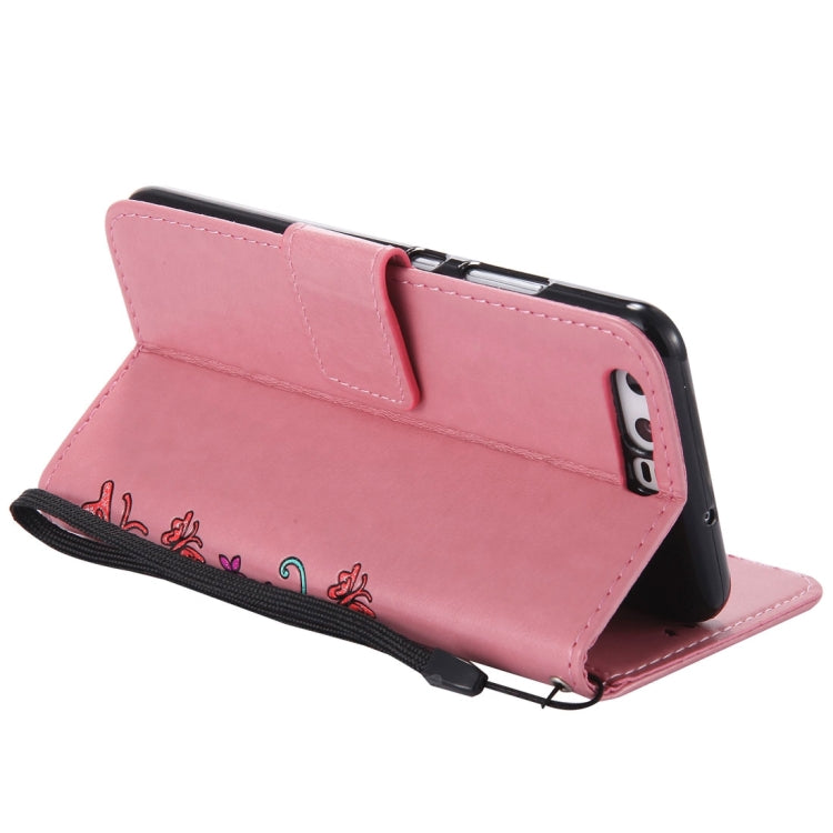 For Huawei  P10 Painted Butterfly Pattern Horizontal Flip Leather Case with Holder & Card Slots & Wallet & Lanyard