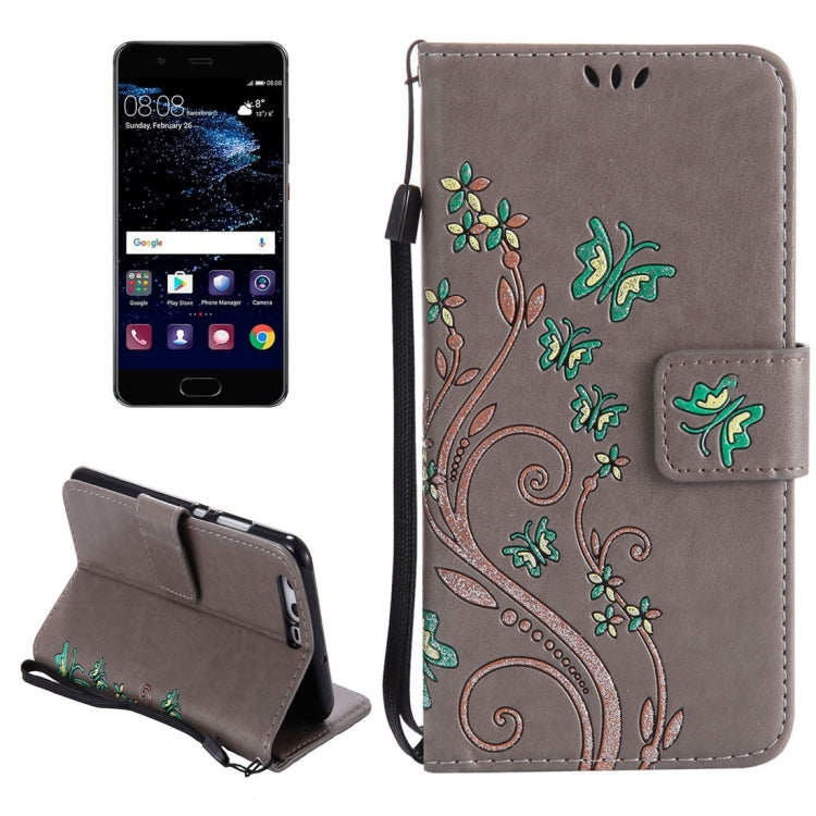 For Huawei  P10 Painted Butterfly Pattern Horizontal Flip Leather Case with Holder & Card Slots & Wallet & Lanyard