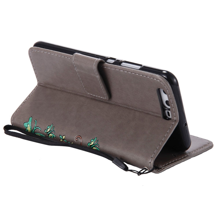 For Huawei  P10 Painted Butterfly Pattern Horizontal Flip Leather Case with Holder & Card Slots & Wallet & Lanyard