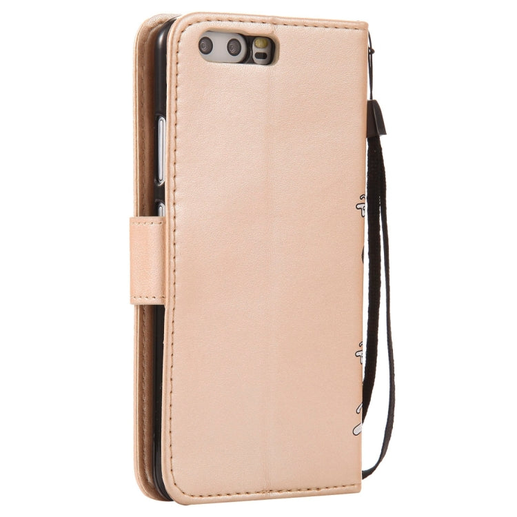 For Huawei  P10 Painted Butterfly Pattern Horizontal Flip Leather Case with Holder & Card Slots & Wallet & Lanyard