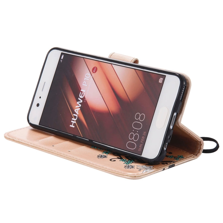 For Huawei  P10 Painted Butterfly Pattern Horizontal Flip Leather Case with Holder & Card Slots & Wallet & Lanyard