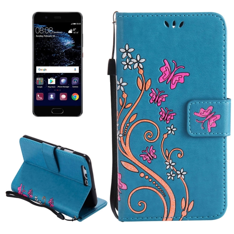 For Huawei  P10 Painted Butterfly Pattern Horizontal Flip Leather Case with Holder & Card Slots & Wallet & Lanyard