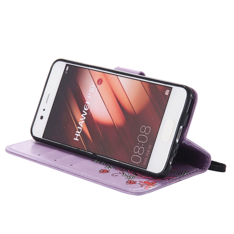 For Huawei  P10 Painted Butterfly Pattern Horizontal Flip Leather Case with Holder & Card Slots & Wallet & Lanyard