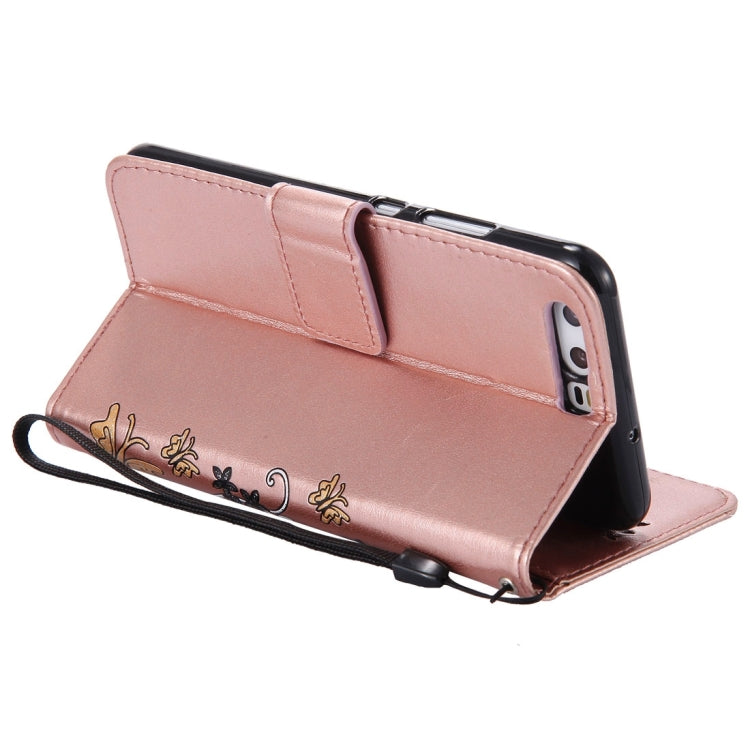 For Huawei  P10 Painted Butterfly Pattern Horizontal Flip Leather Case with Holder & Card Slots & Wallet & Lanyard