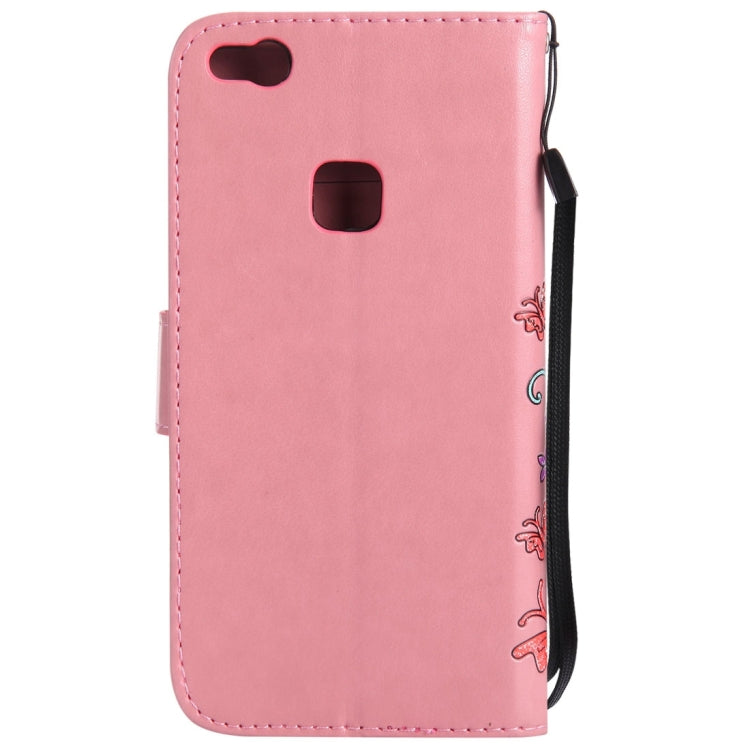 For Huawei  P10 Lite Painted Butterfly Pattern Horizontal Flip Leather Case with Holder & Card Slots & Wallet & Lanyard