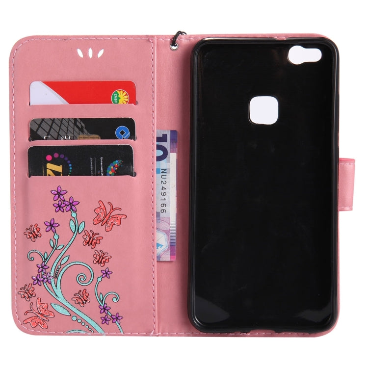 For Huawei  P10 Lite Painted Butterfly Pattern Horizontal Flip Leather Case with Holder & Card Slots & Wallet & Lanyard