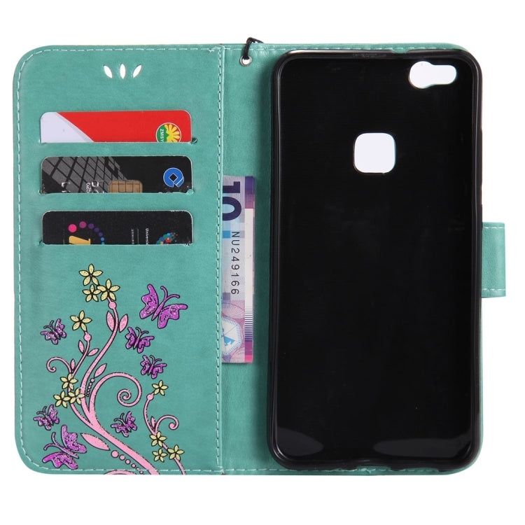 For Huawei  P10 Lite Painted Butterfly Pattern Horizontal Flip Leather Case with Holder & Card Slots & Wallet & Lanyard