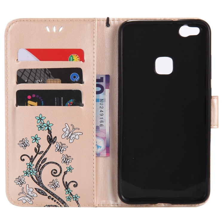For Huawei  P10 Lite Painted Butterfly Pattern Horizontal Flip Leather Case with Holder & Card Slots & Wallet & Lanyard